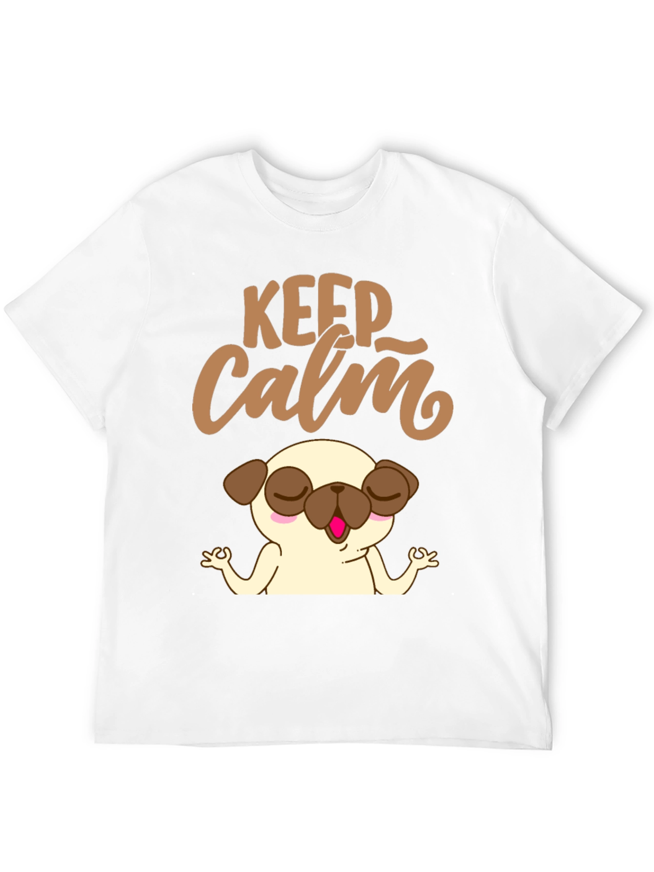 Keep Calm Pug Yoga T-Shirt - Relax & Meditate!