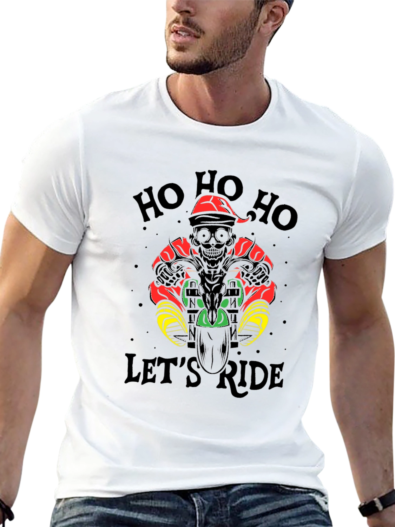 Ho Ho Ho Lets Ride Black T-Shirt