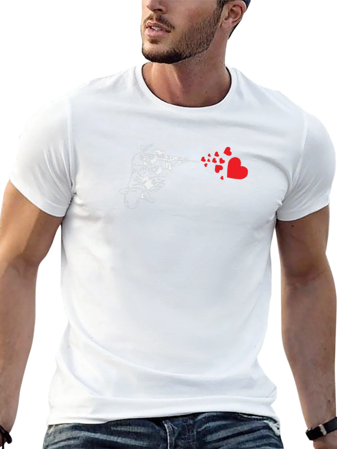 Love Sniper Black T-Shirt - Unique Graphic Tee