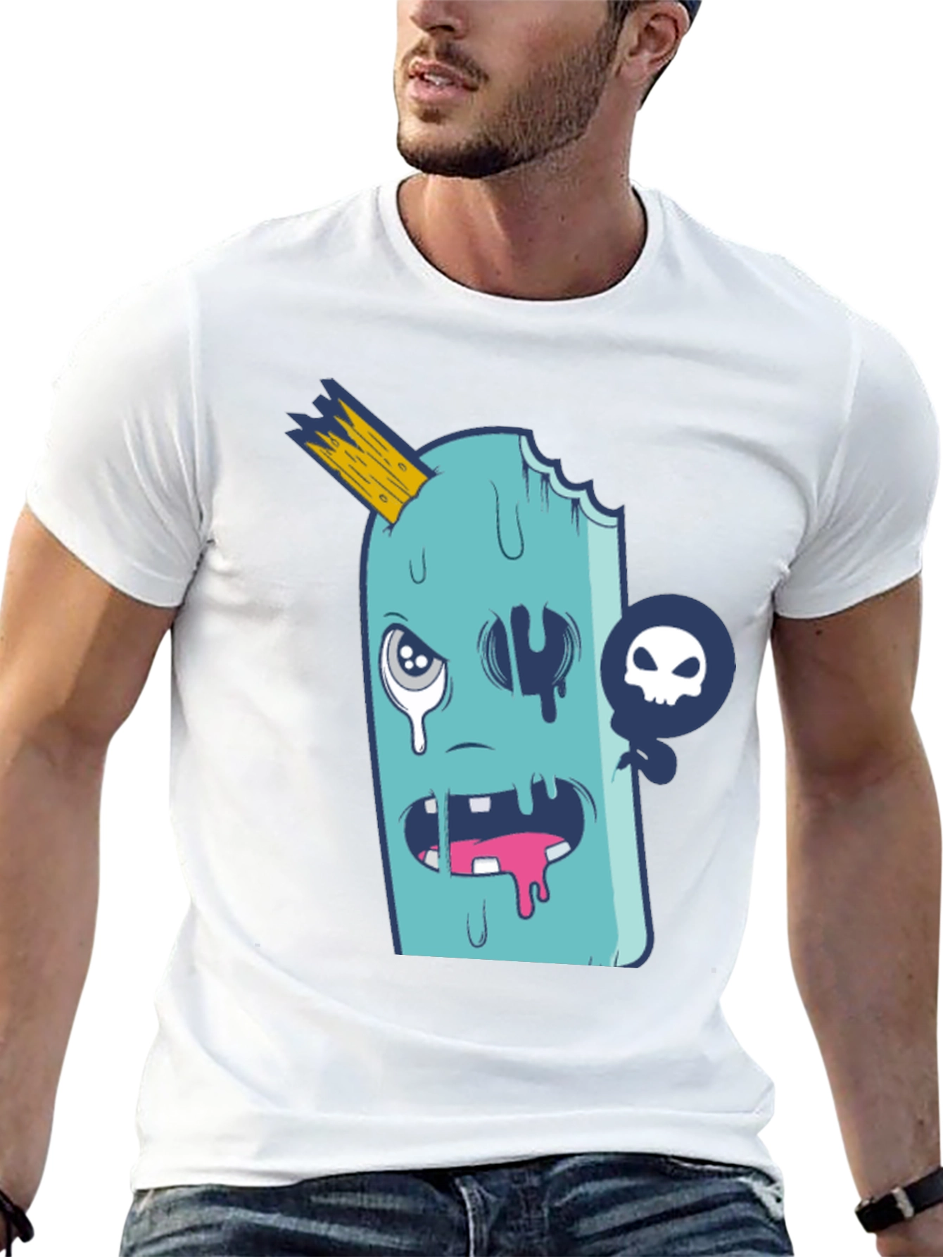 Funny Ice Cream Monster Graphic T-Shirt