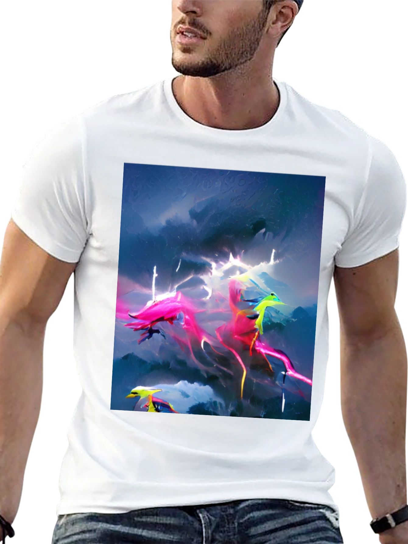 Electric Sky Graphic Tee - Vibrant Style