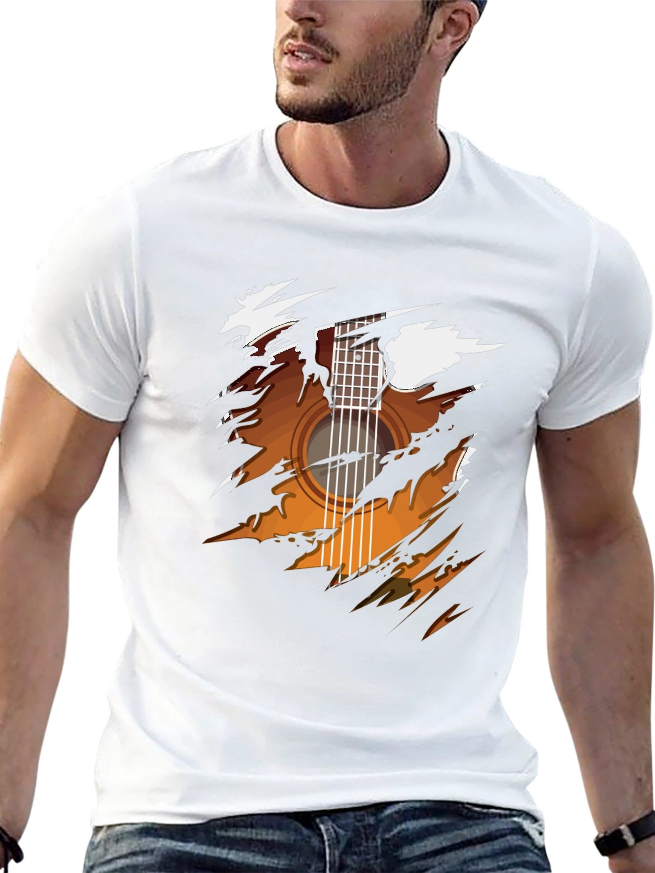 Guitar Graphic Black T-Shirt - Music Lover Tee