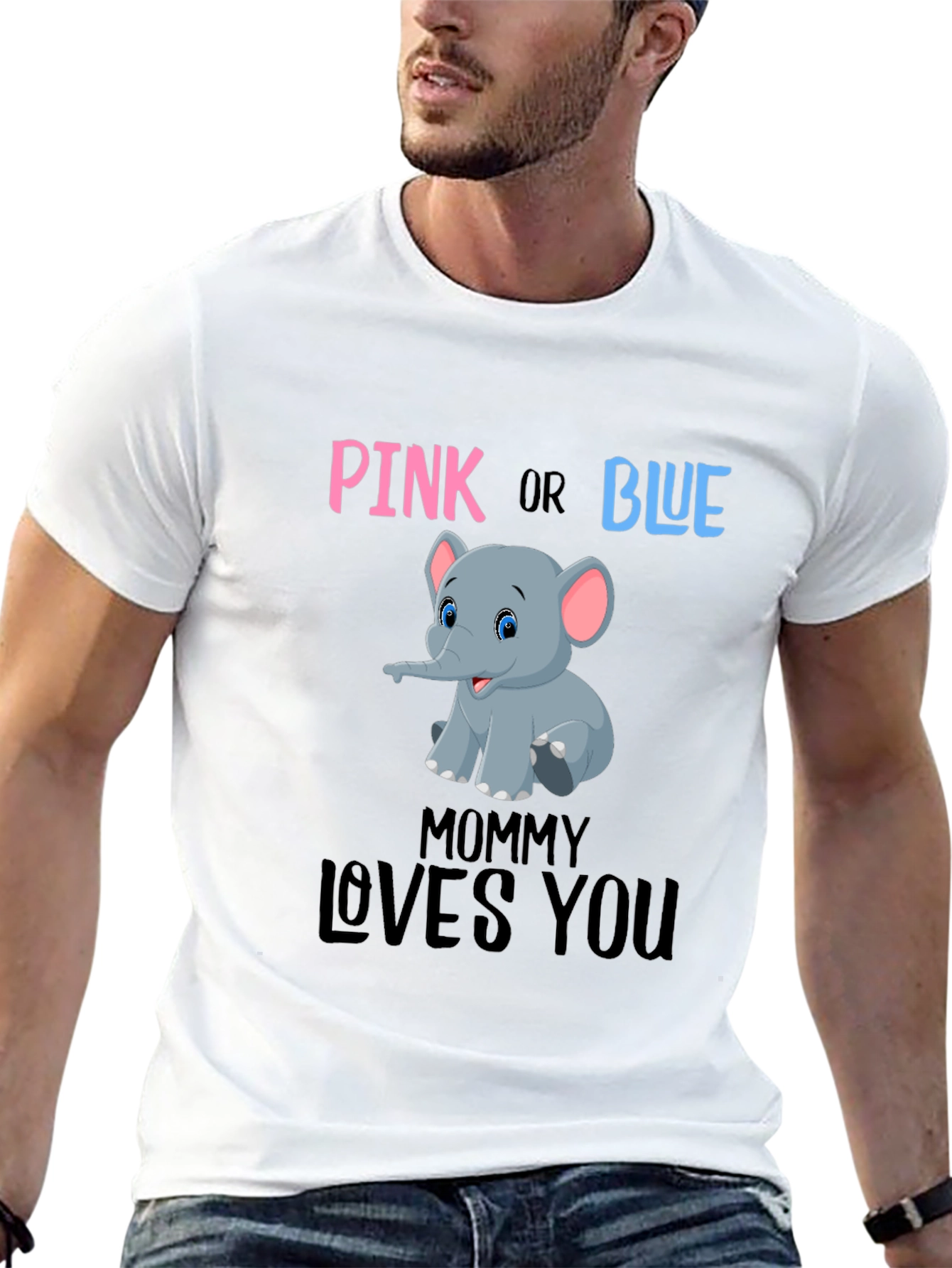 Pink or Blue Elephant Gender Reveal T-Shirt