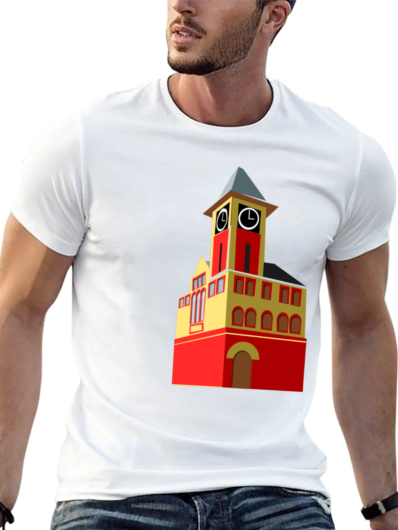 Clock Tower Graphic Tee - Unique Design