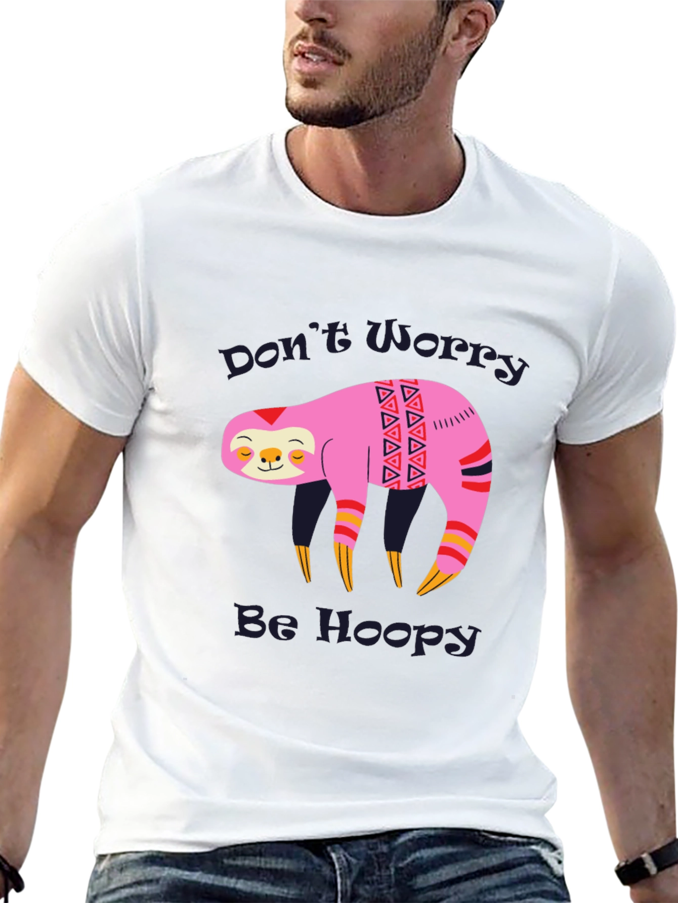 Dont Worry Be Hoopy Sloth Graphic Tee
