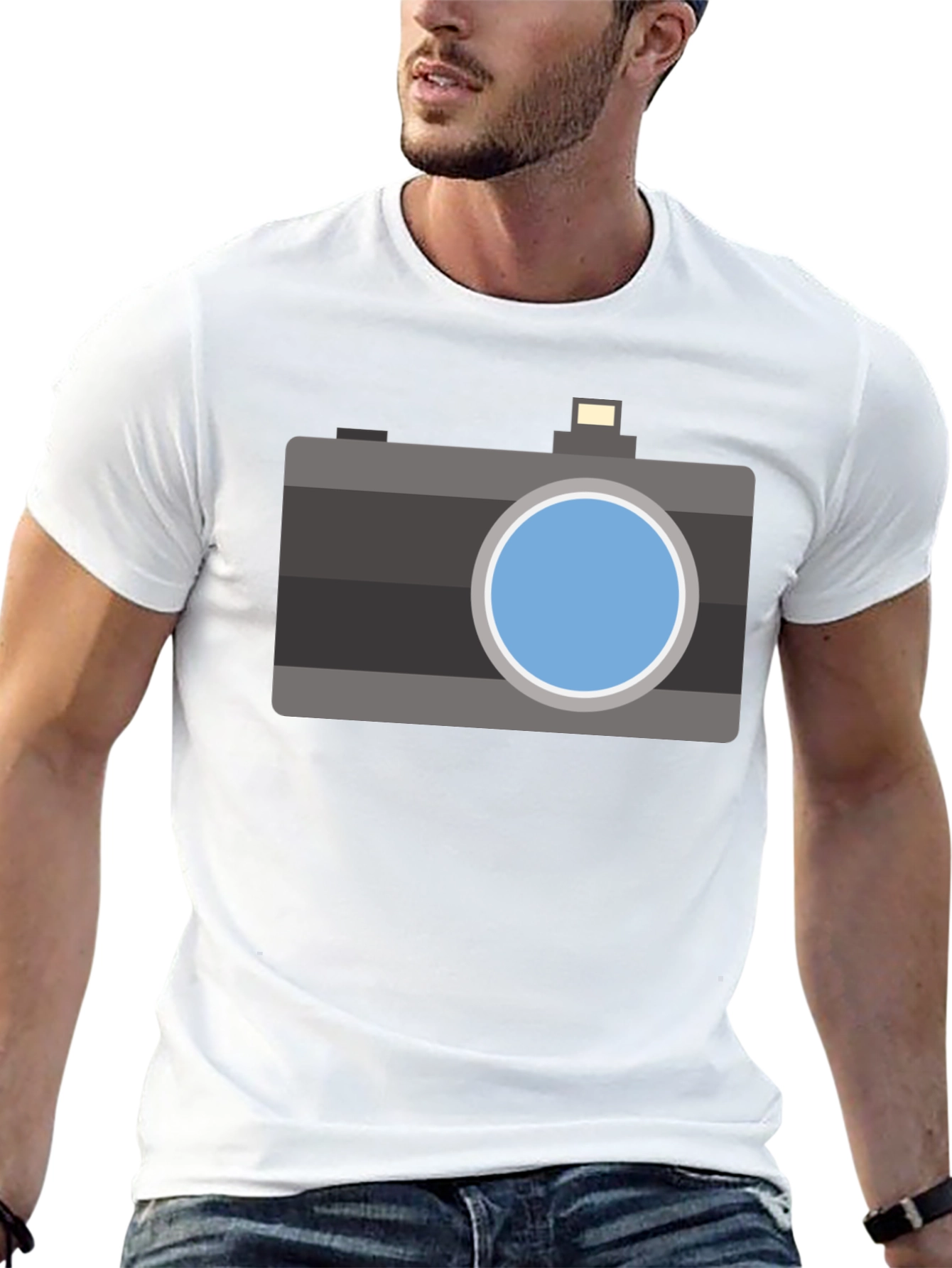 Retro Camera Graphic T-Shirt - Black