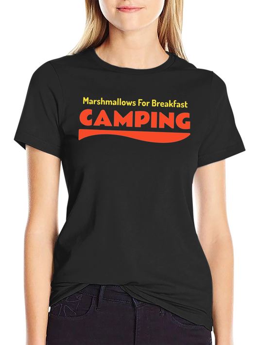 Camping Marshmallow Breakfast Graphic T-Shirt