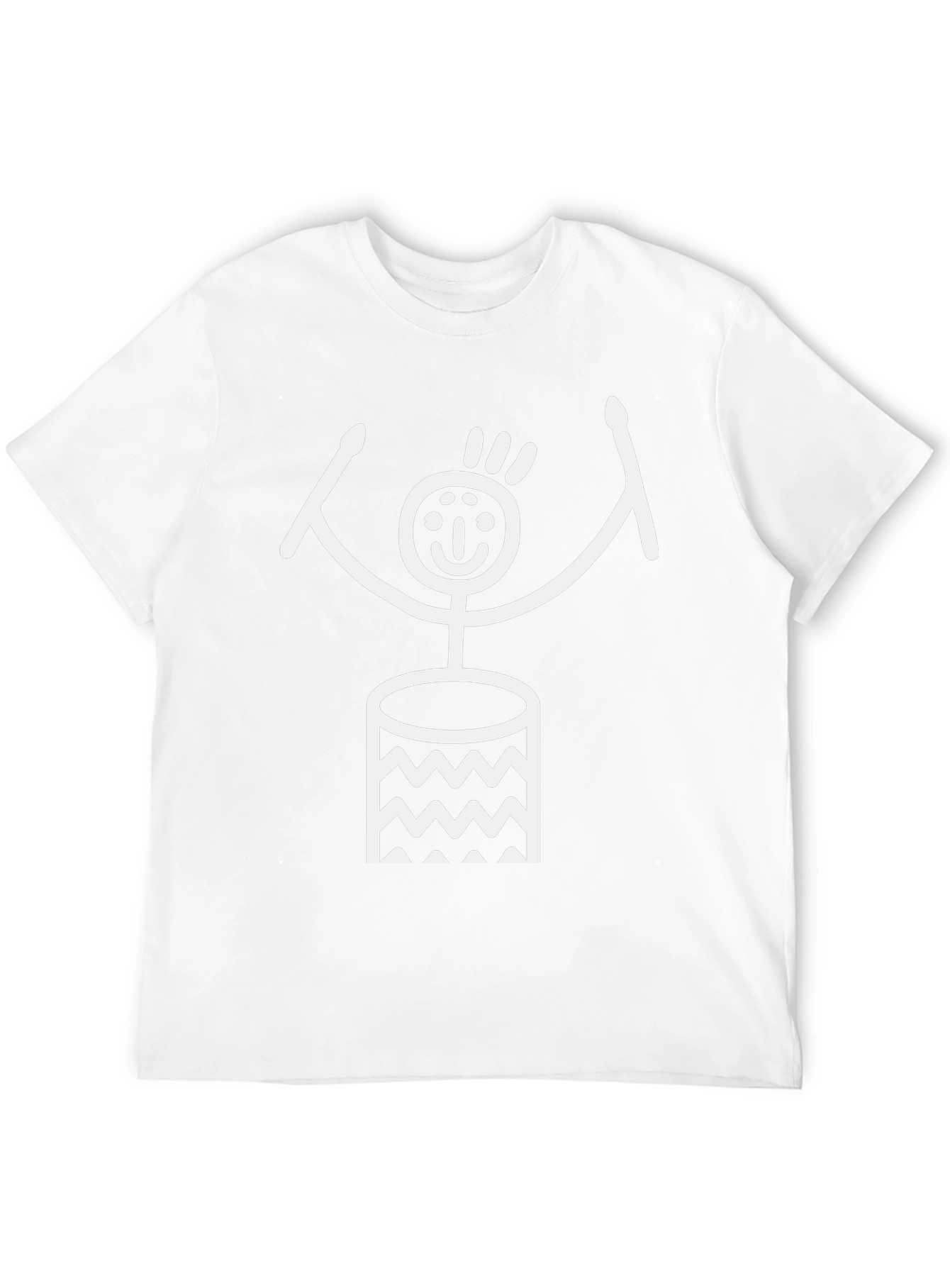 Drummer Stick Figure Black T-Shirt