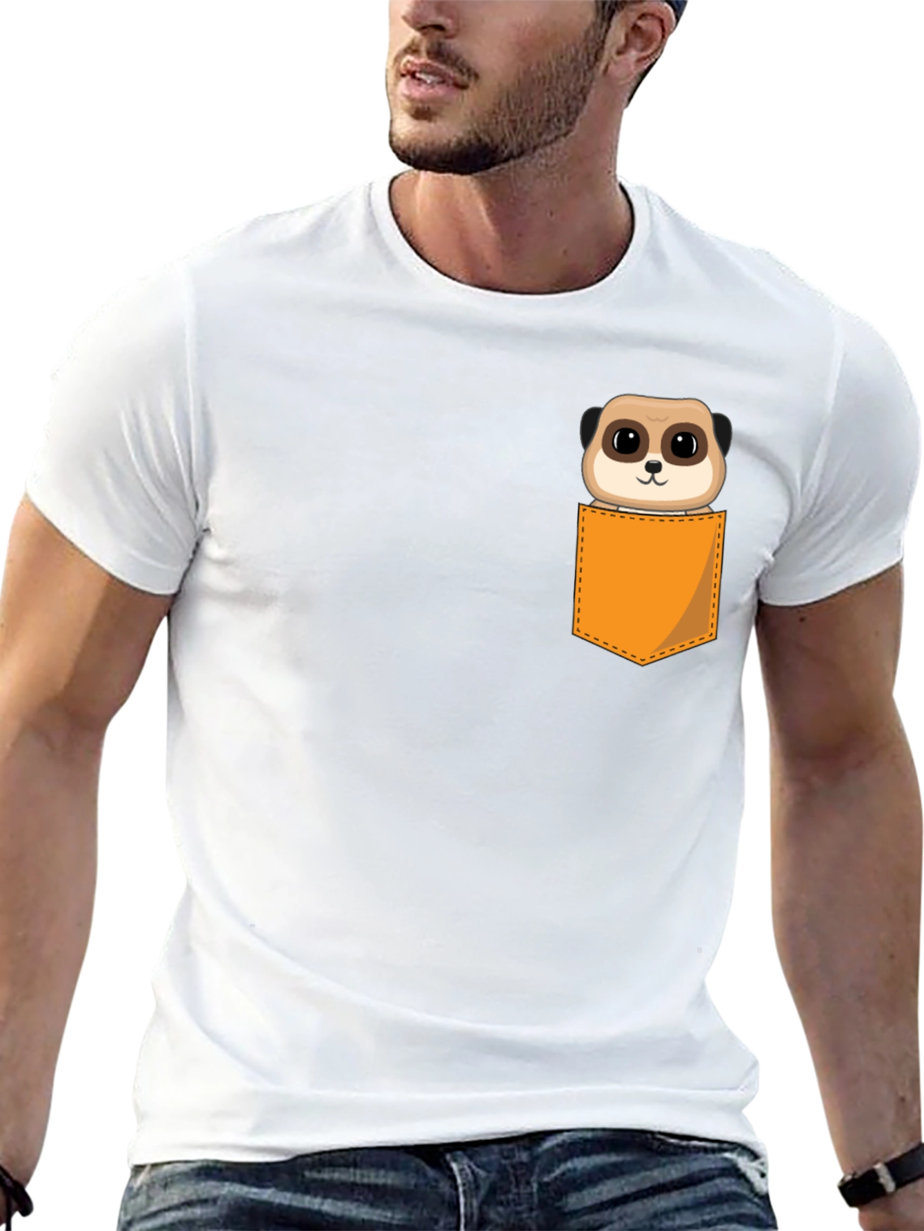 Meerkat Pocket T-Shirt - Novelty Cute Animal Tee