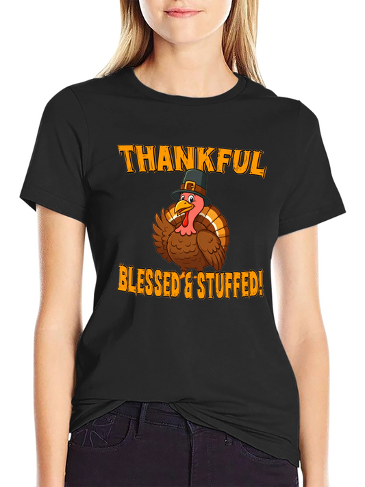 Thankful Blessed & Stuffed Turkey T-Shirt