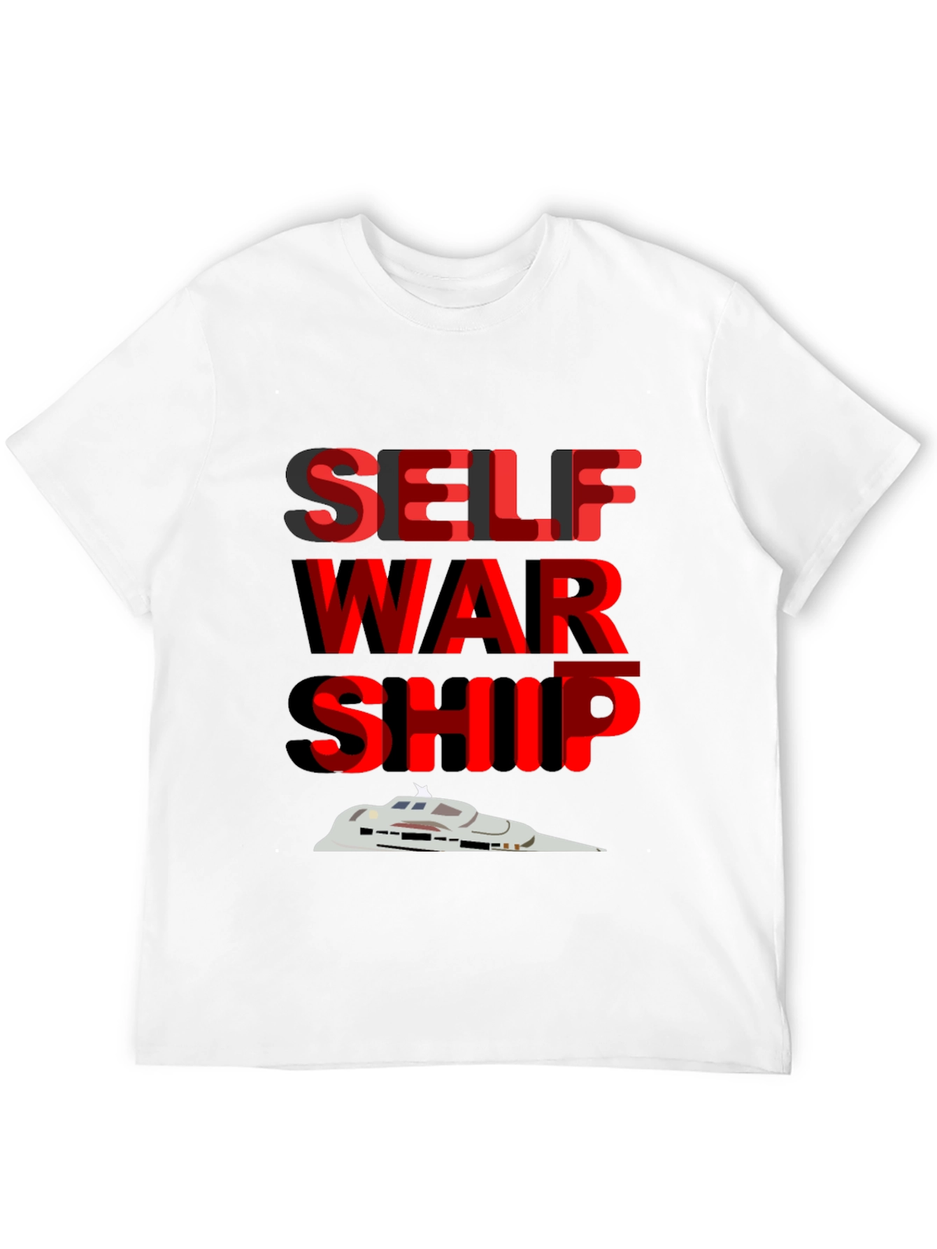 Self War Ship Graphic Tee - Cool Sci-Fi Design