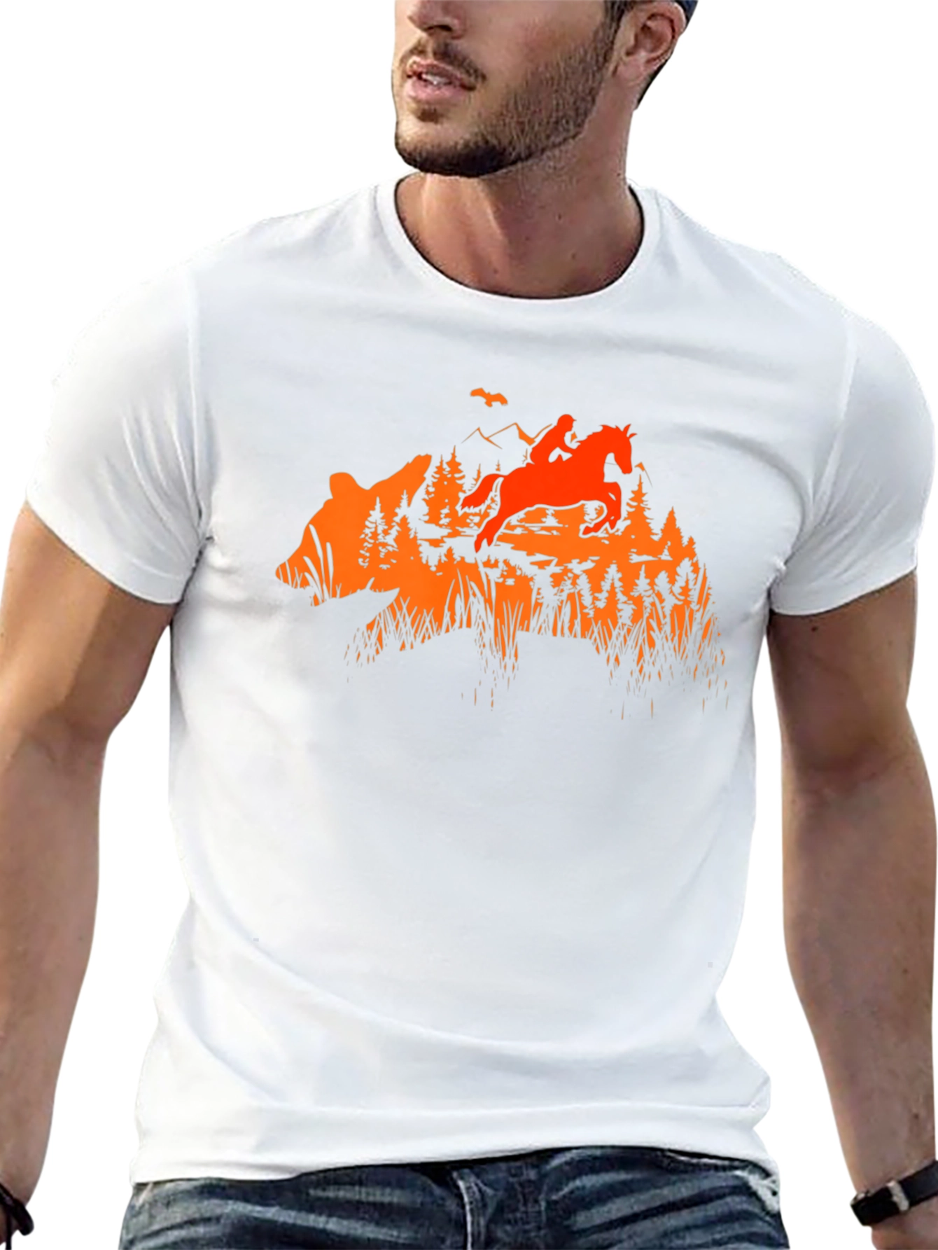 Bear Silhouette Rider Graphic Tee