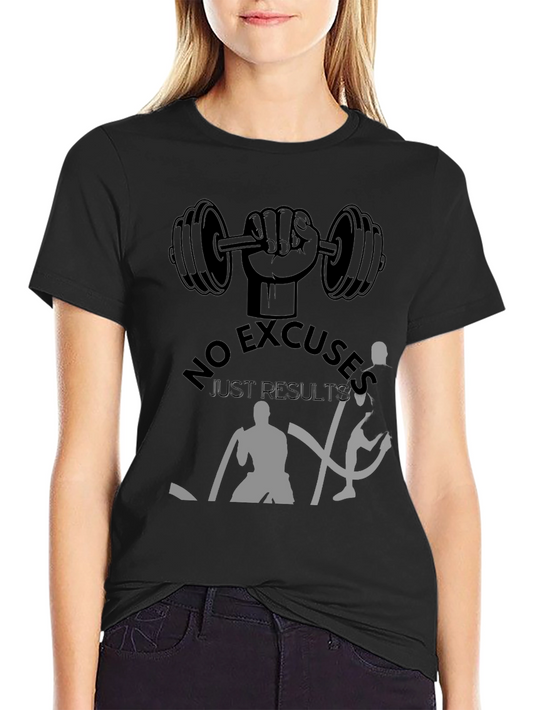 Motivational Workout T-Shirt - No Excuses Just Results