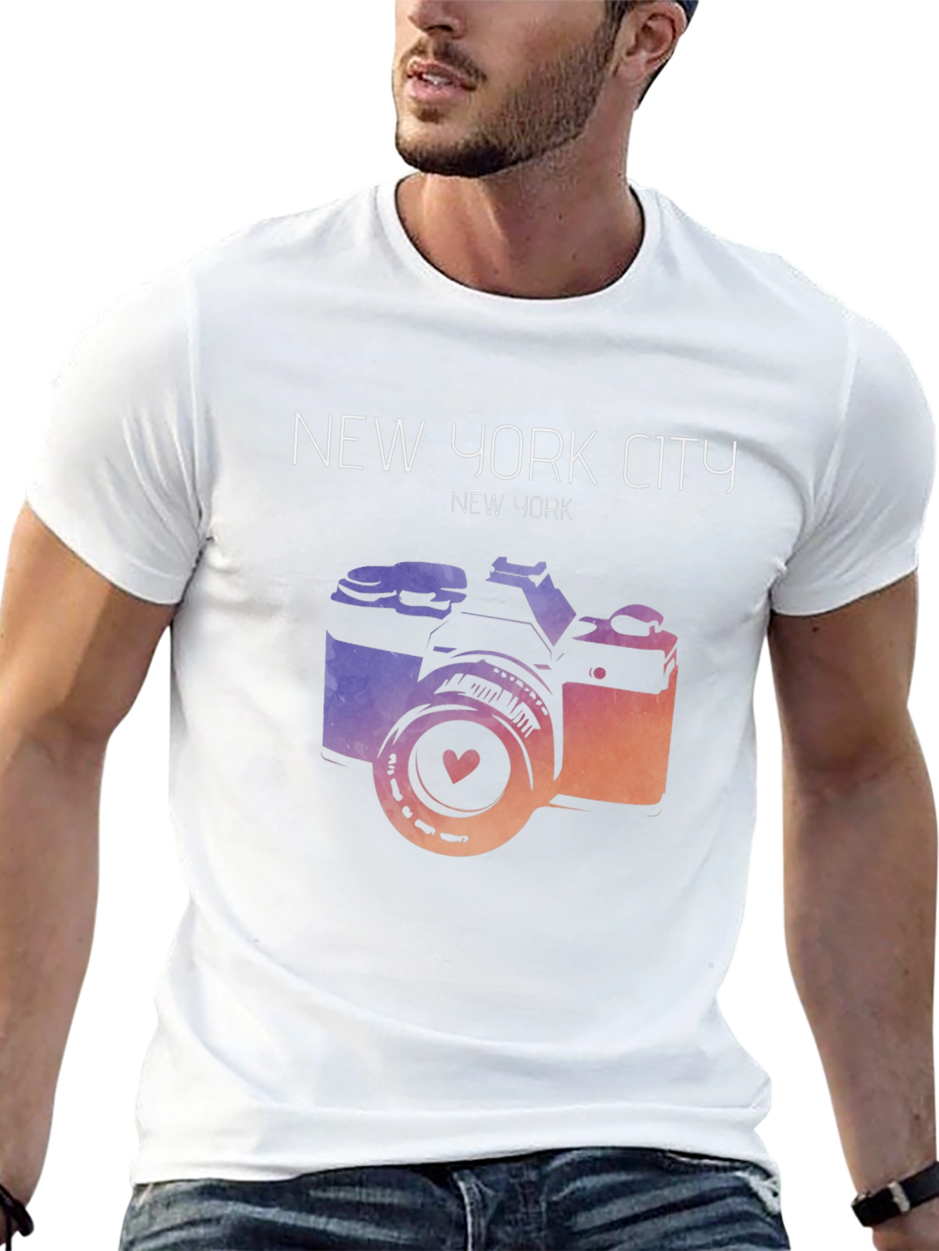 New York City Camera Graphic T-Shirt