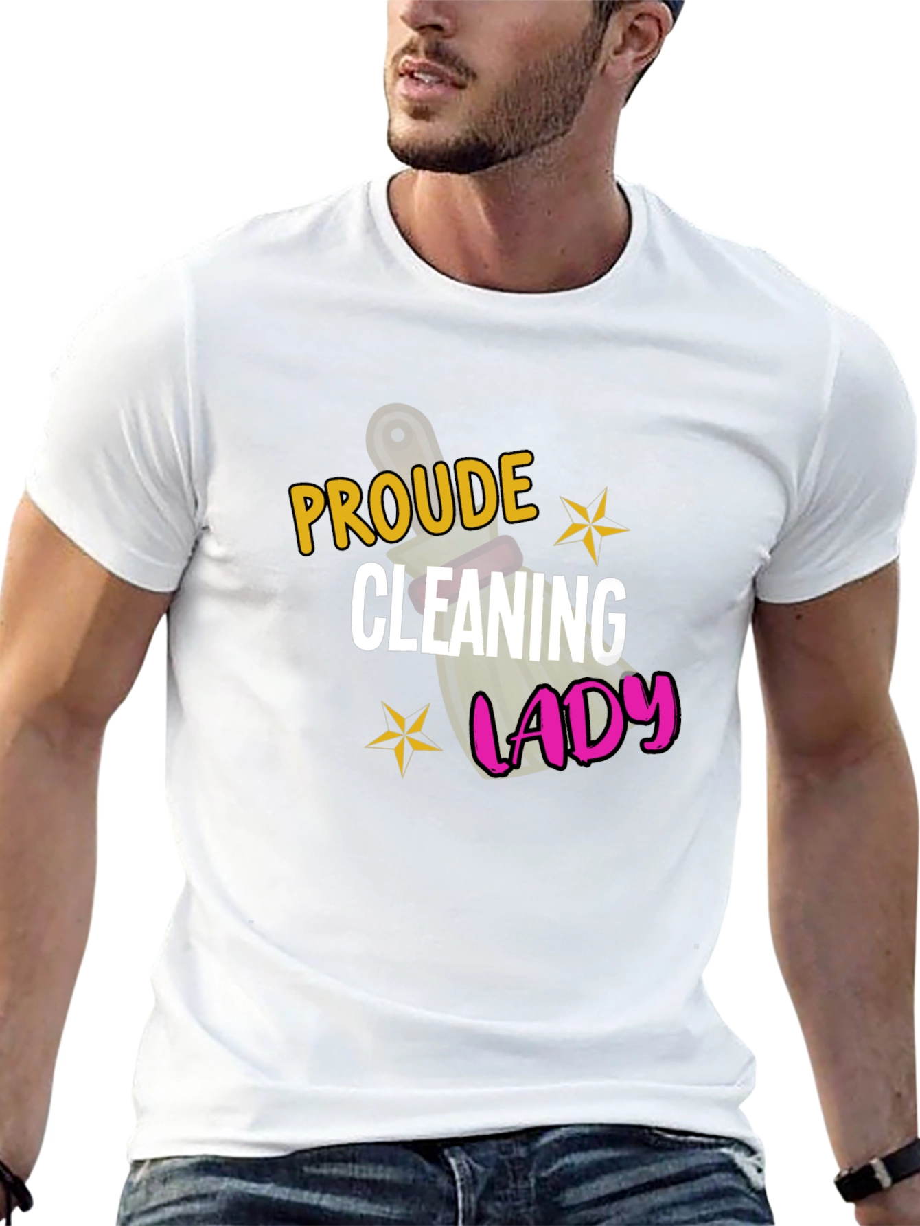 Proud Cleaning Lady Black Graphic Tee