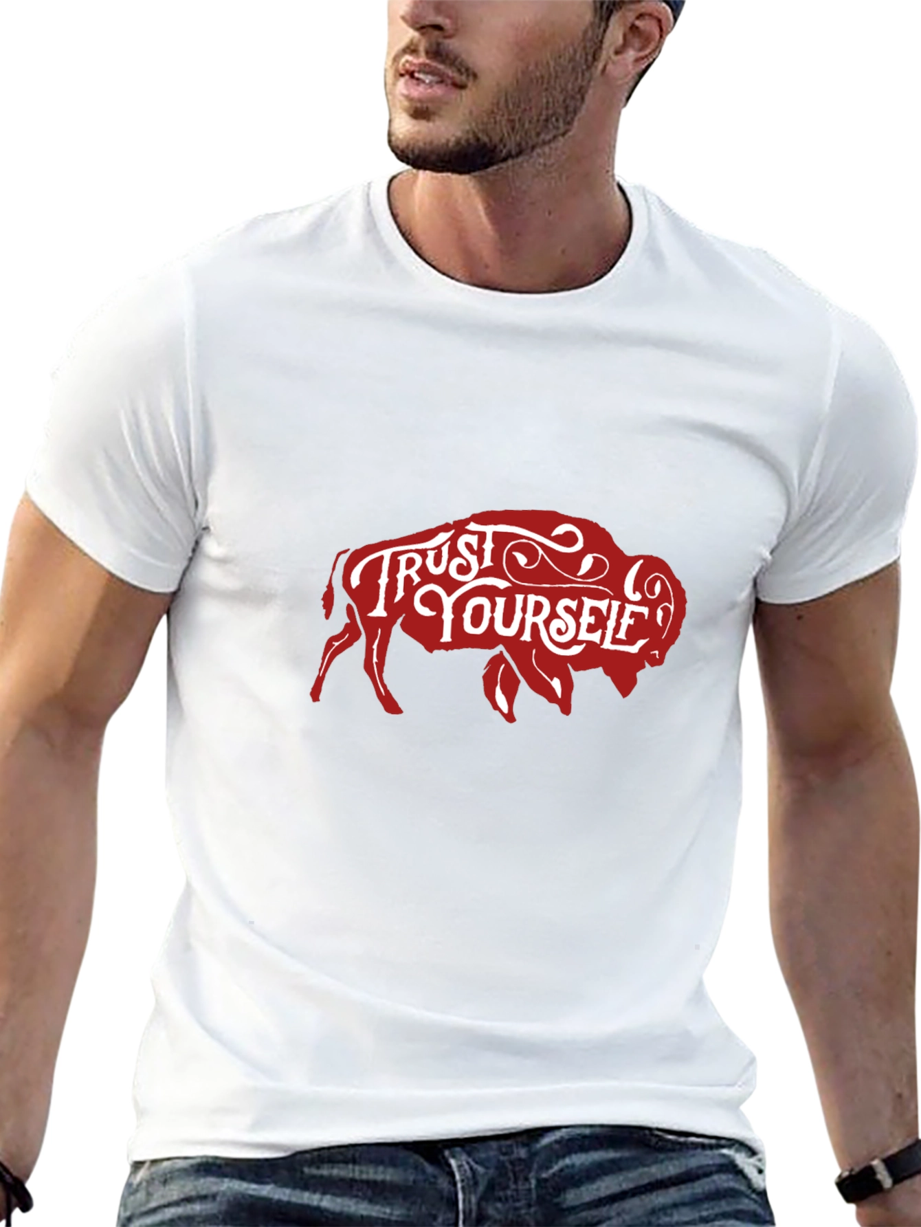 Trust Yourself Buffalo Graphic Tee - Black