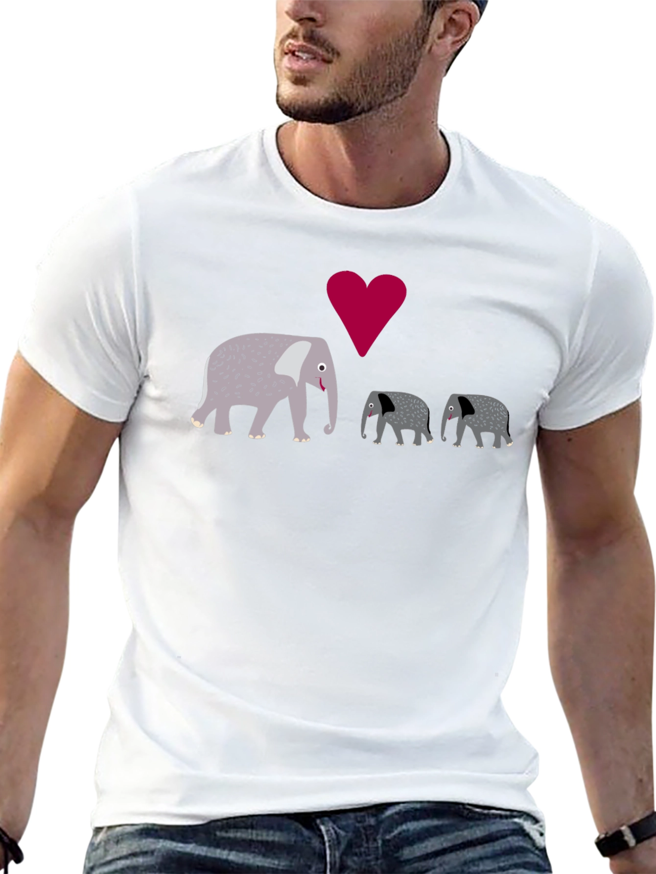 Elephant Family Love Graphic T-Shirt