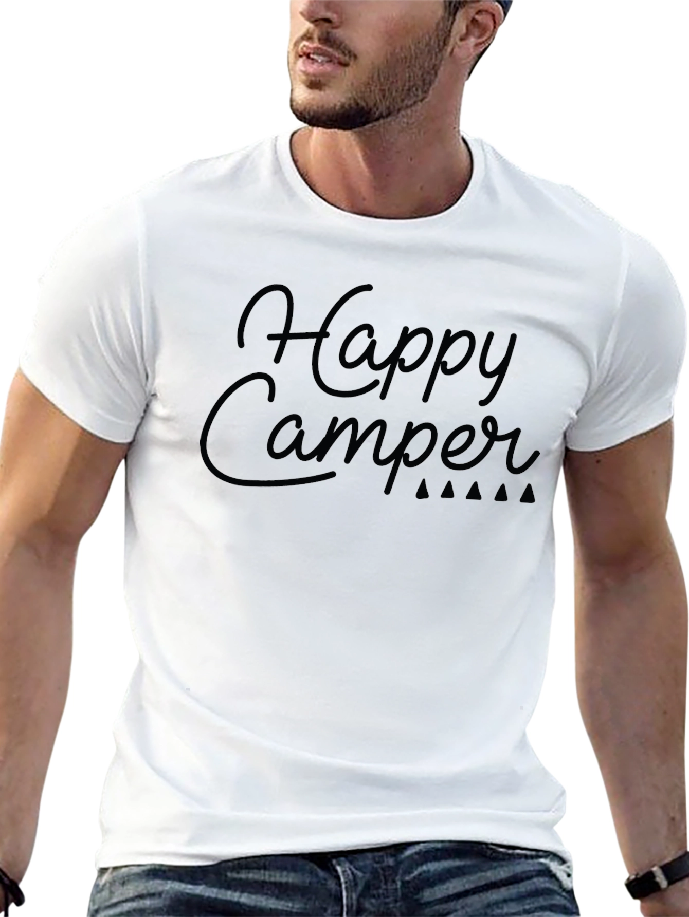 Happy Camper Black Graphic T-Shirt