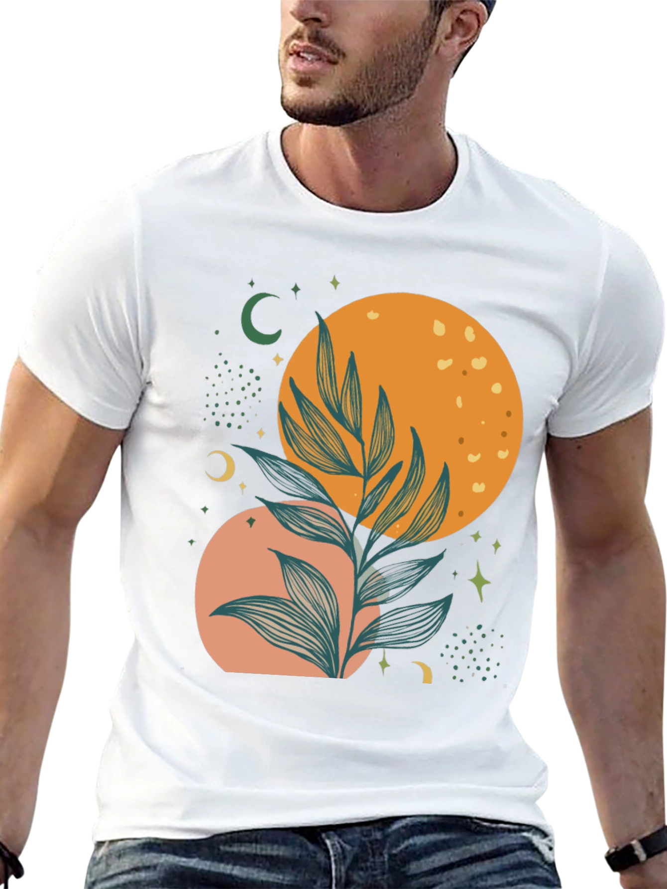 Celestial Plant Graphic Tee - Stylish Comfort