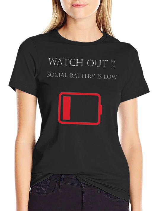 Social Battery Low T-Shirt - Introvert Humor Tee