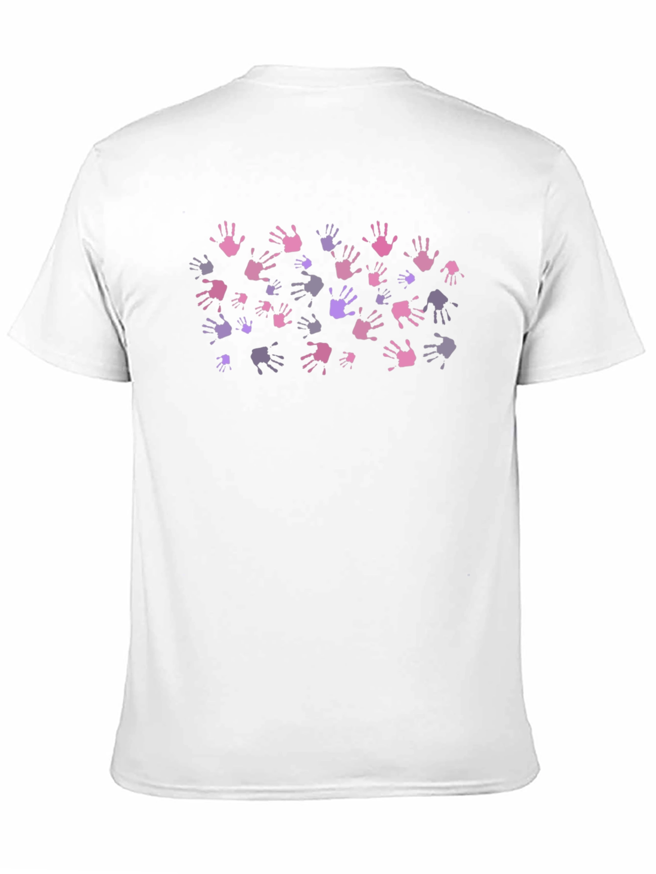 Handprint Pattern Tee - Stylish Black Cotton Shirt