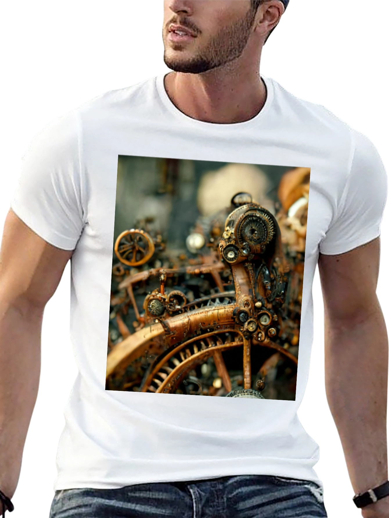 Steampunk Gears Graphic T-Shirt - Cogwheel Design