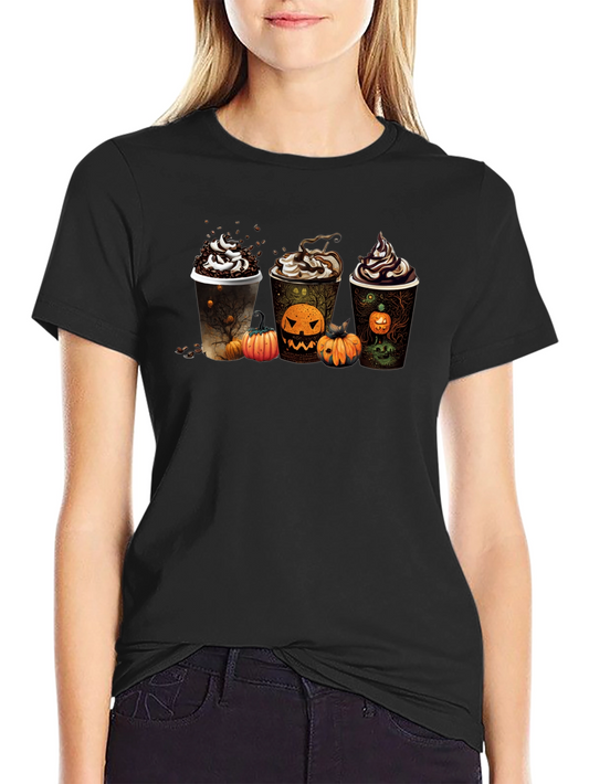 Halloween Coffee Black T-Shirt