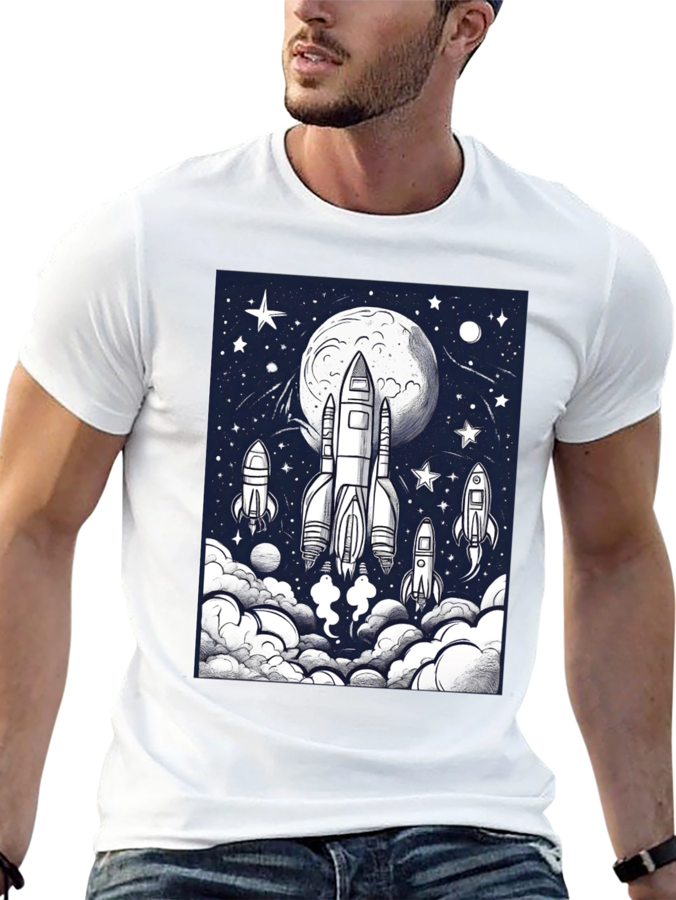 Rocket Launch Graphic T-Shirt - Space Adventure