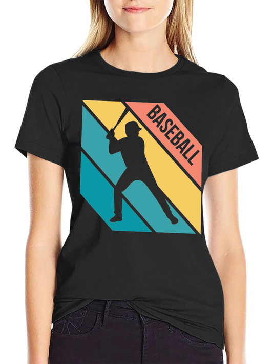 Baseball Silhouette Retro Graphic Tee