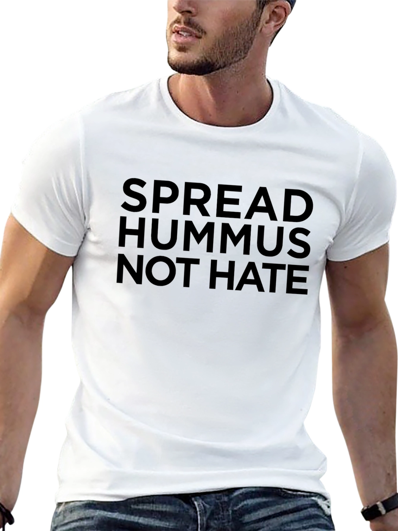 Spread Hummus Not Hate Black Graphic Tee