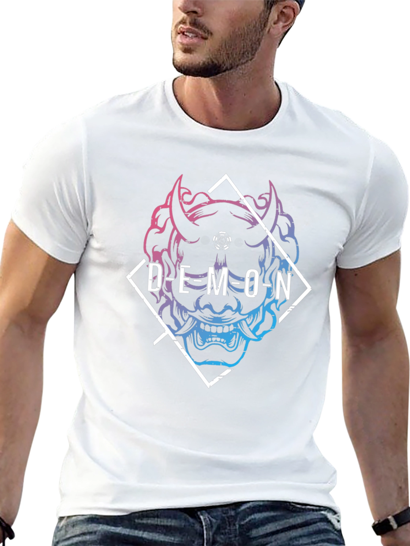 Demon Graphic Print Black T-Shirt