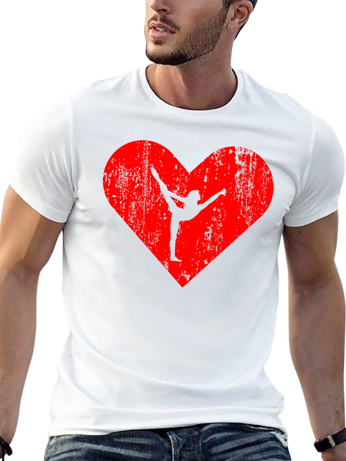 Gymnast Heart Graphic Black T-Shirt