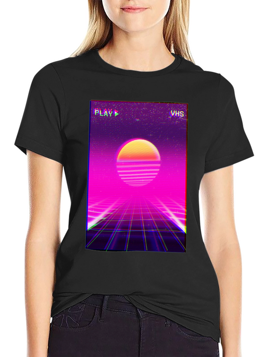 Retro VHS Sunset T-Shirt - 80s Style Tee