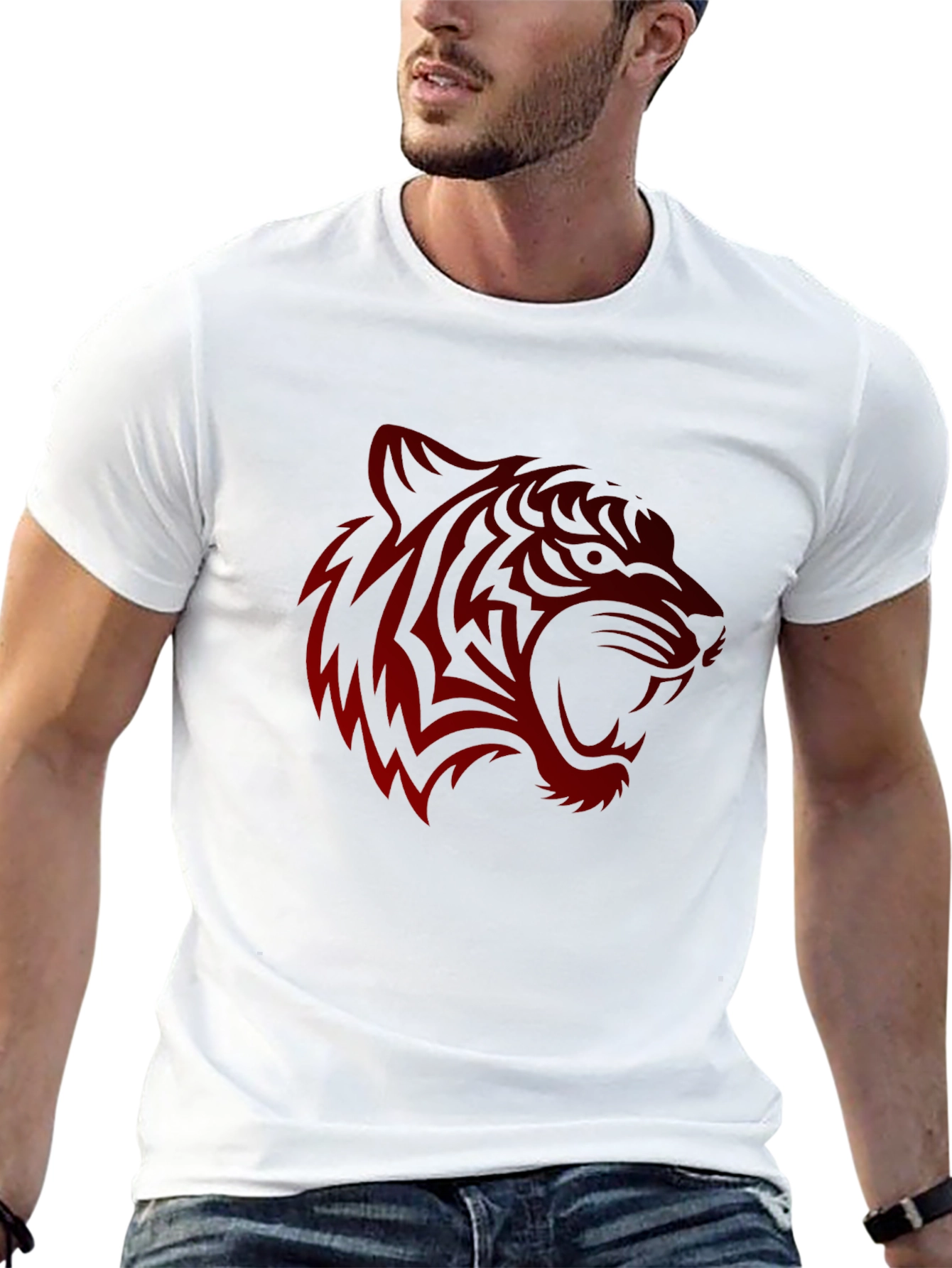 Bold Tiger Graphic Print Mens T-Shirt