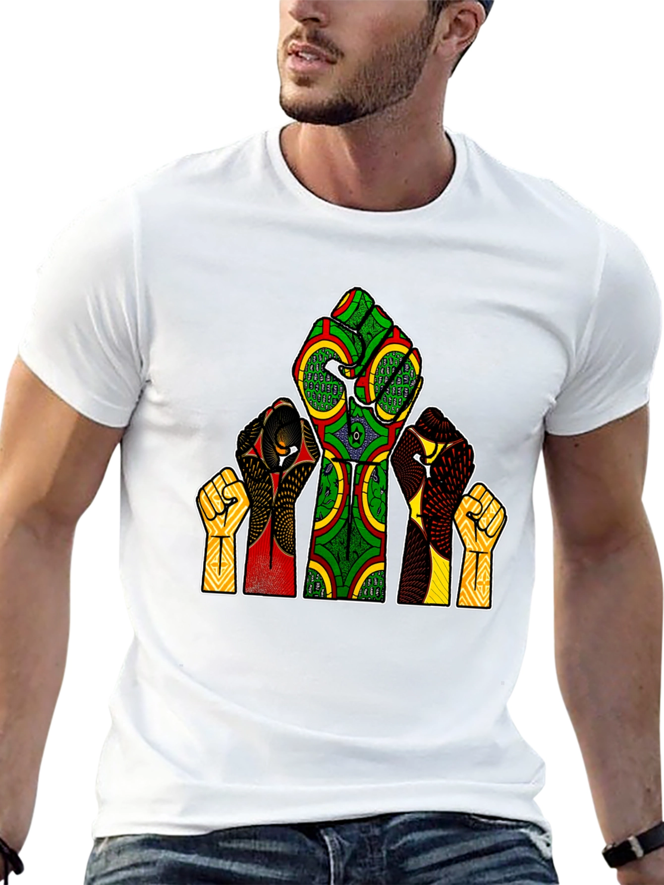 Empowered Fist Print Tee - Black History Month