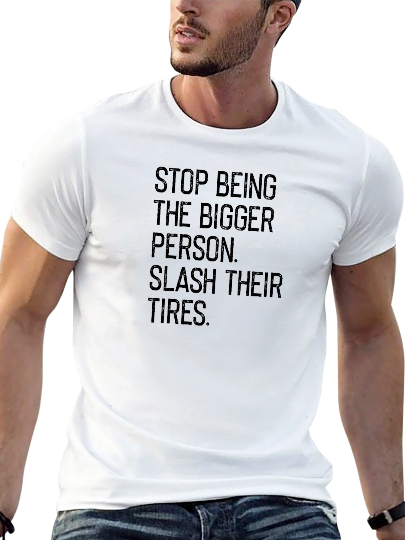 Sarcastic Slash Their Tires Graphic T-Shirt
