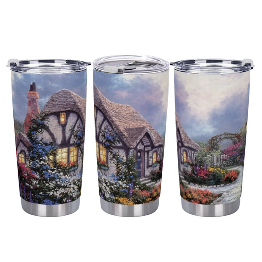 Serene Lighthouse Summer Beach Vacation 20oz Cold Drink Tumbler