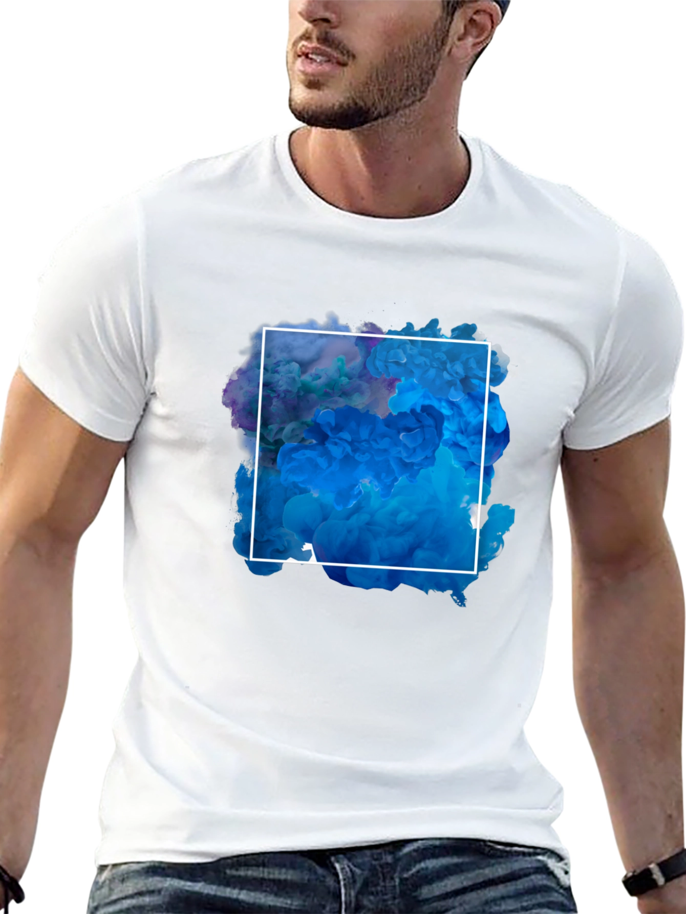 Abstract Smoke Square Graphic T-Shirt