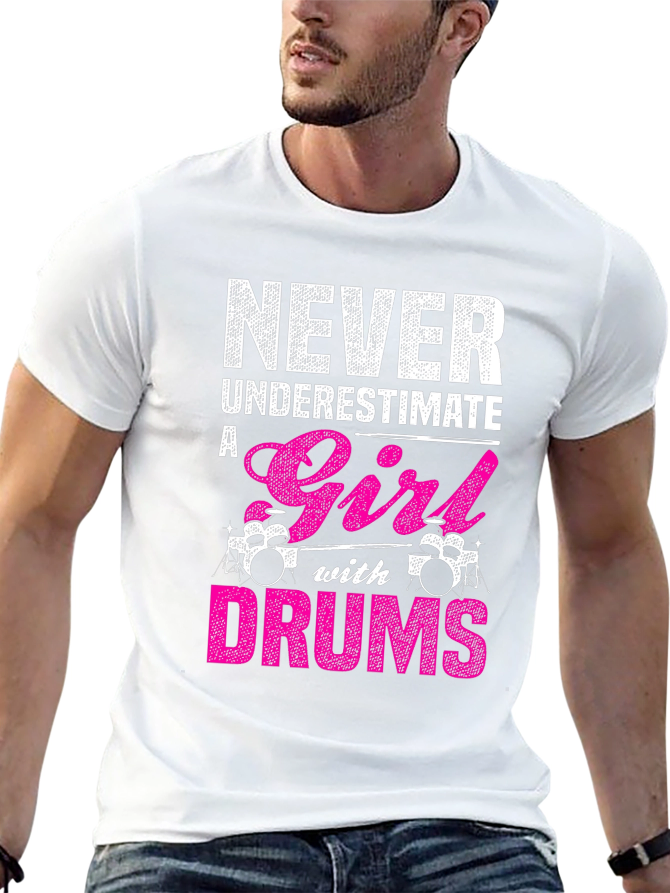 Never Underestimate a Girl with Drums T-Shirt