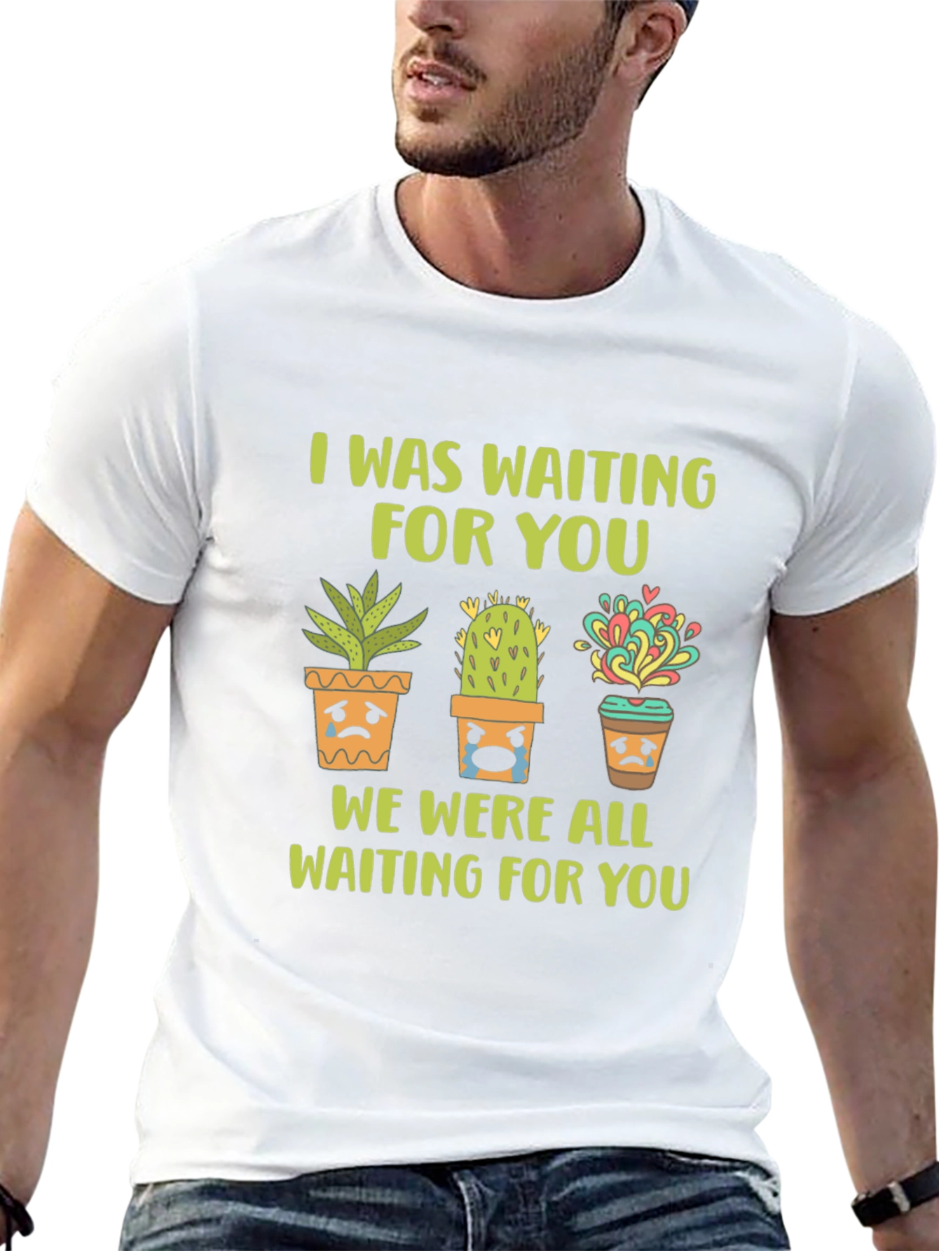 Sad Potted Plants Graphic Tee - Unisex Black T-Shirt