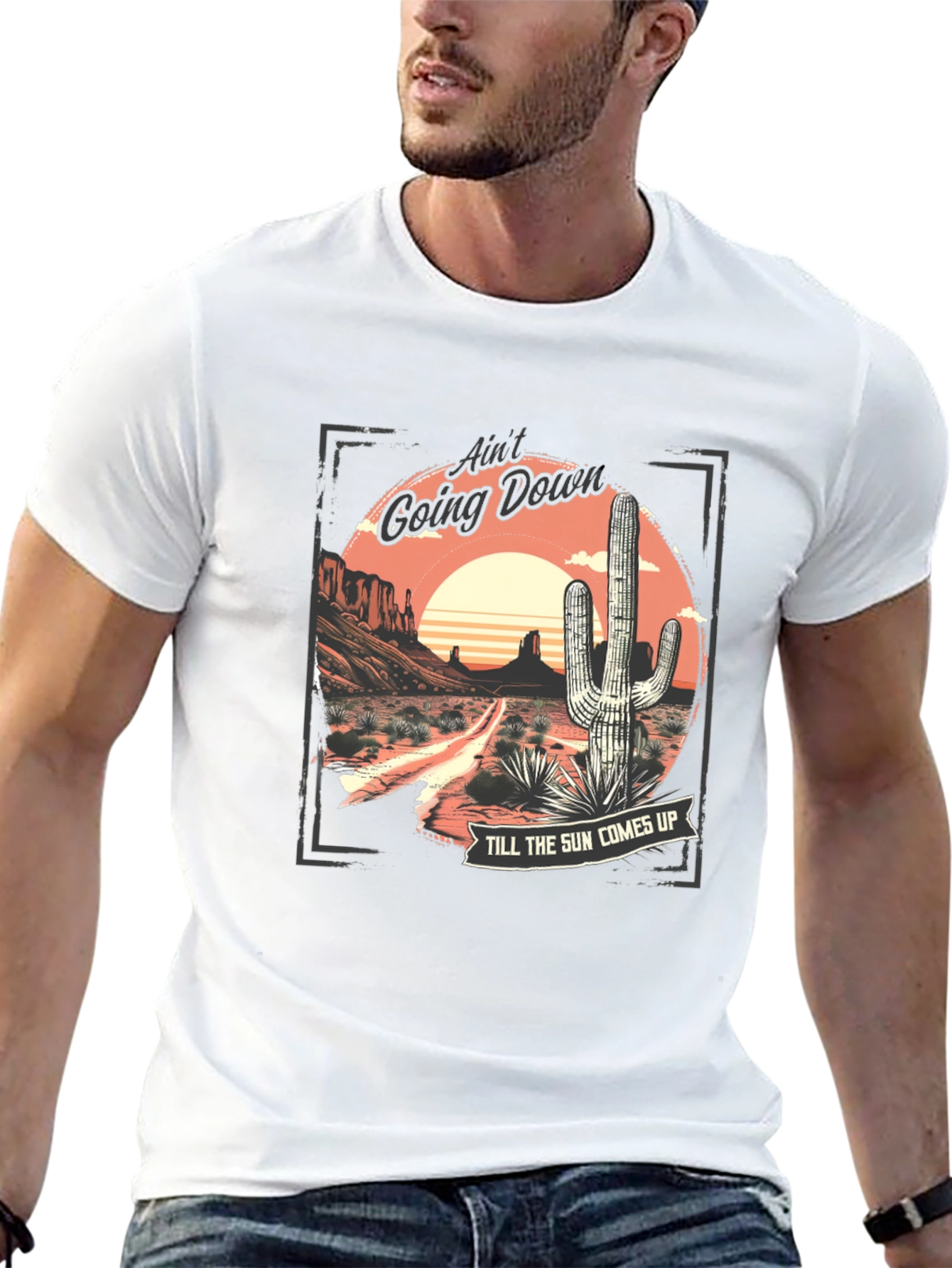 Aint Going Down Cactus Graphic T-Shirt