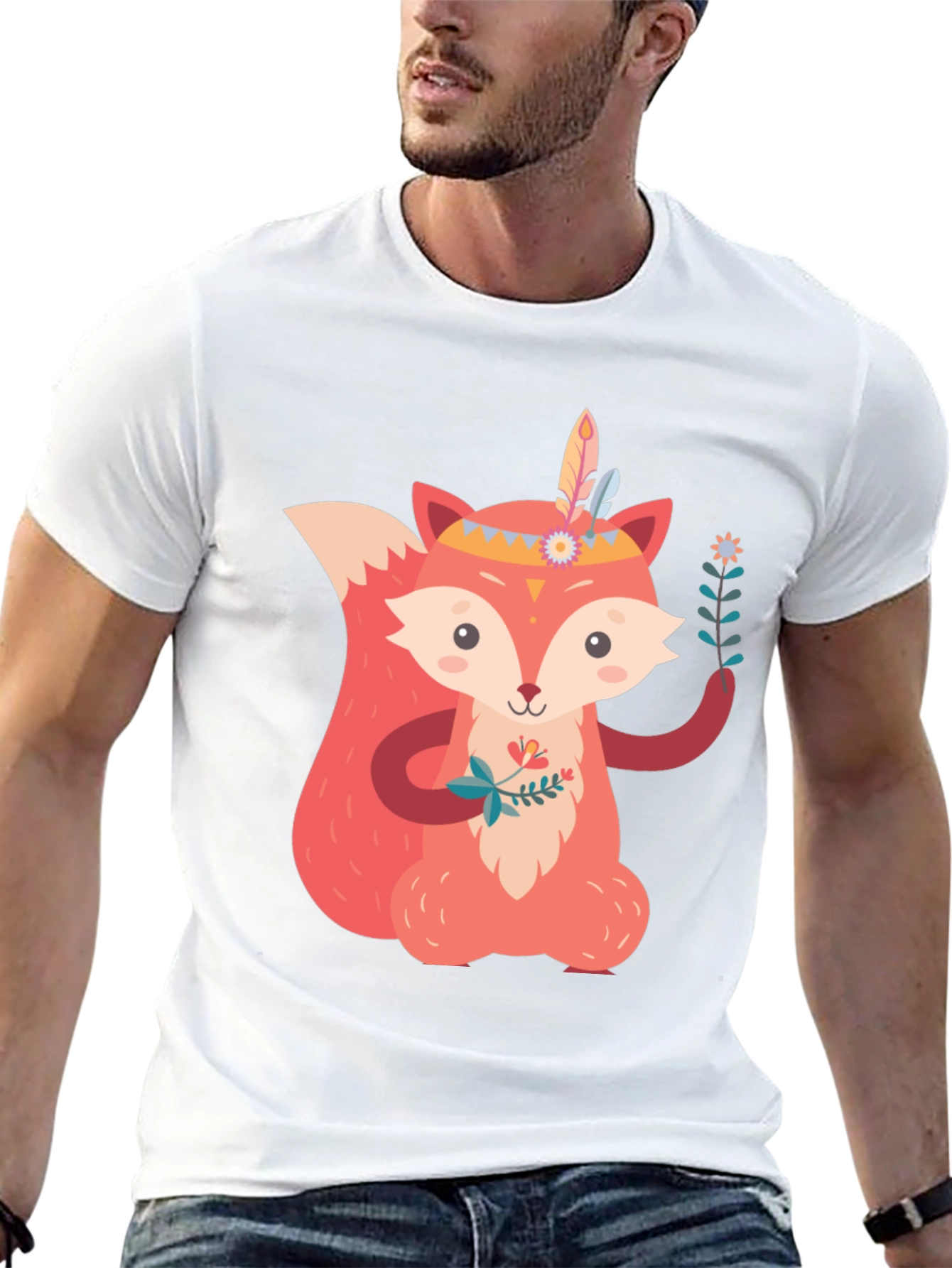 Cute Fox Graphic Tee - Unisex Black T-Shirt