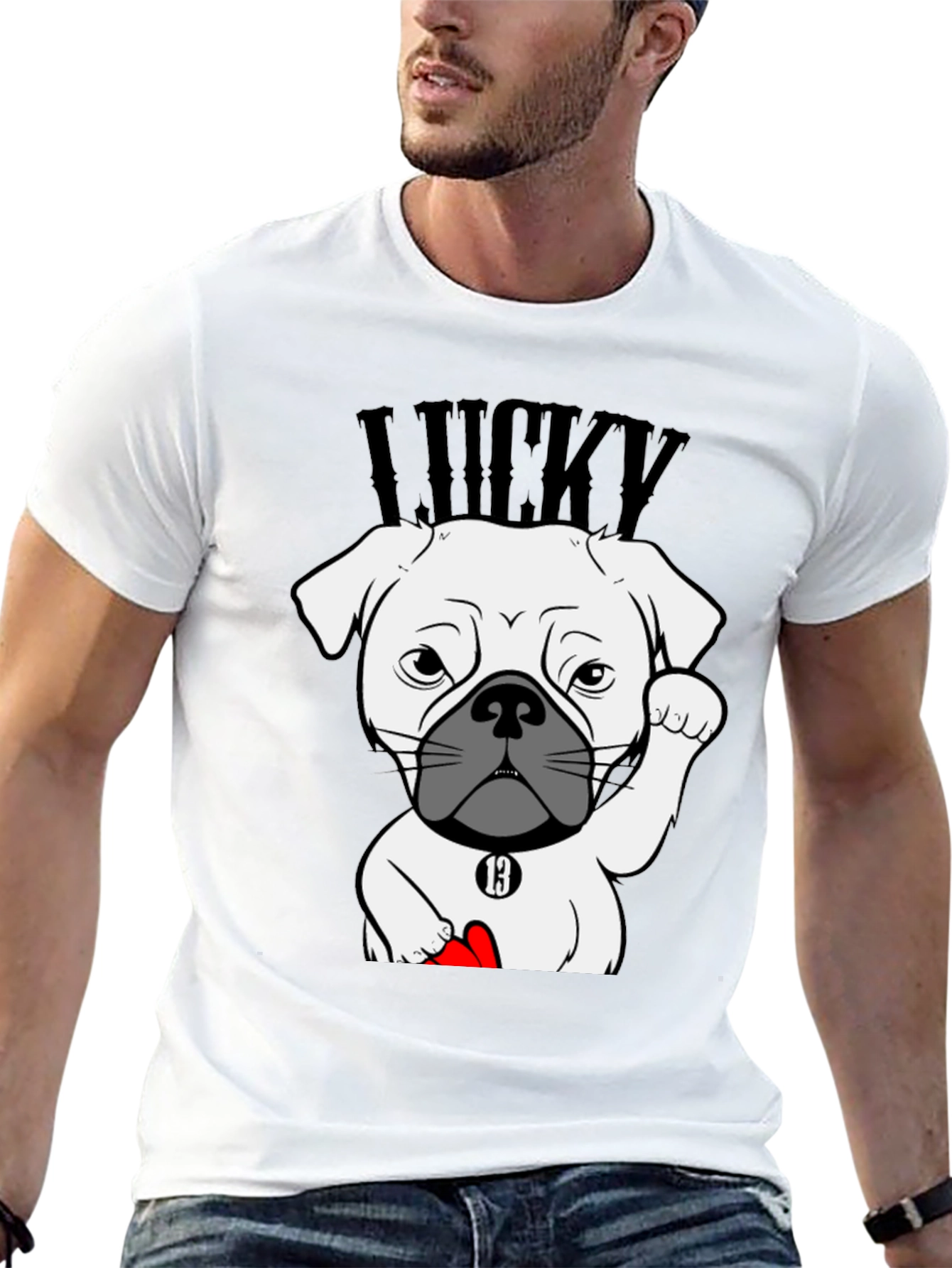 Lucky Dog Graphic Tee - Unisex Cotton T-Shirt