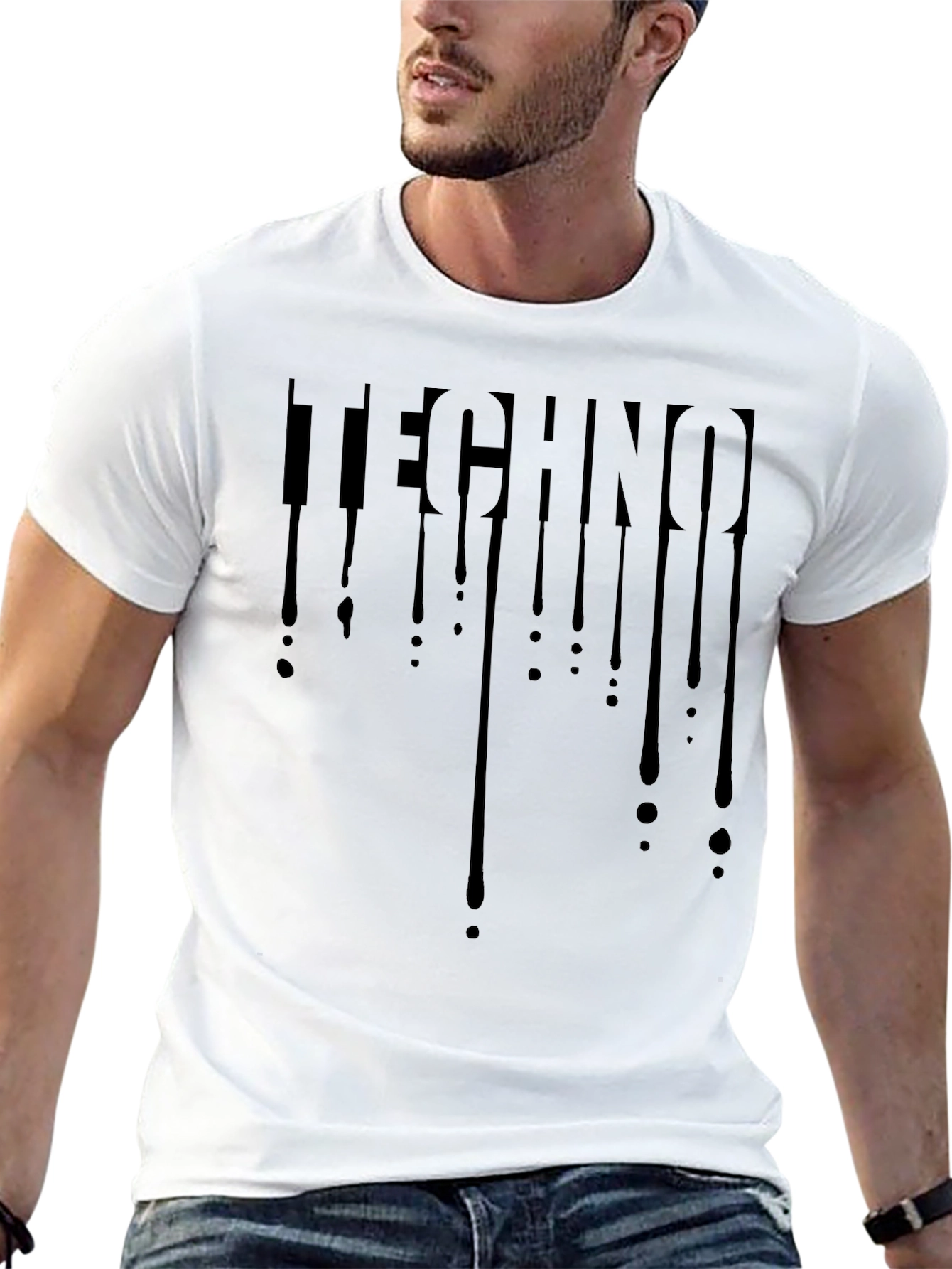 Techno Drip Tee - Black Graphic T-Shirt