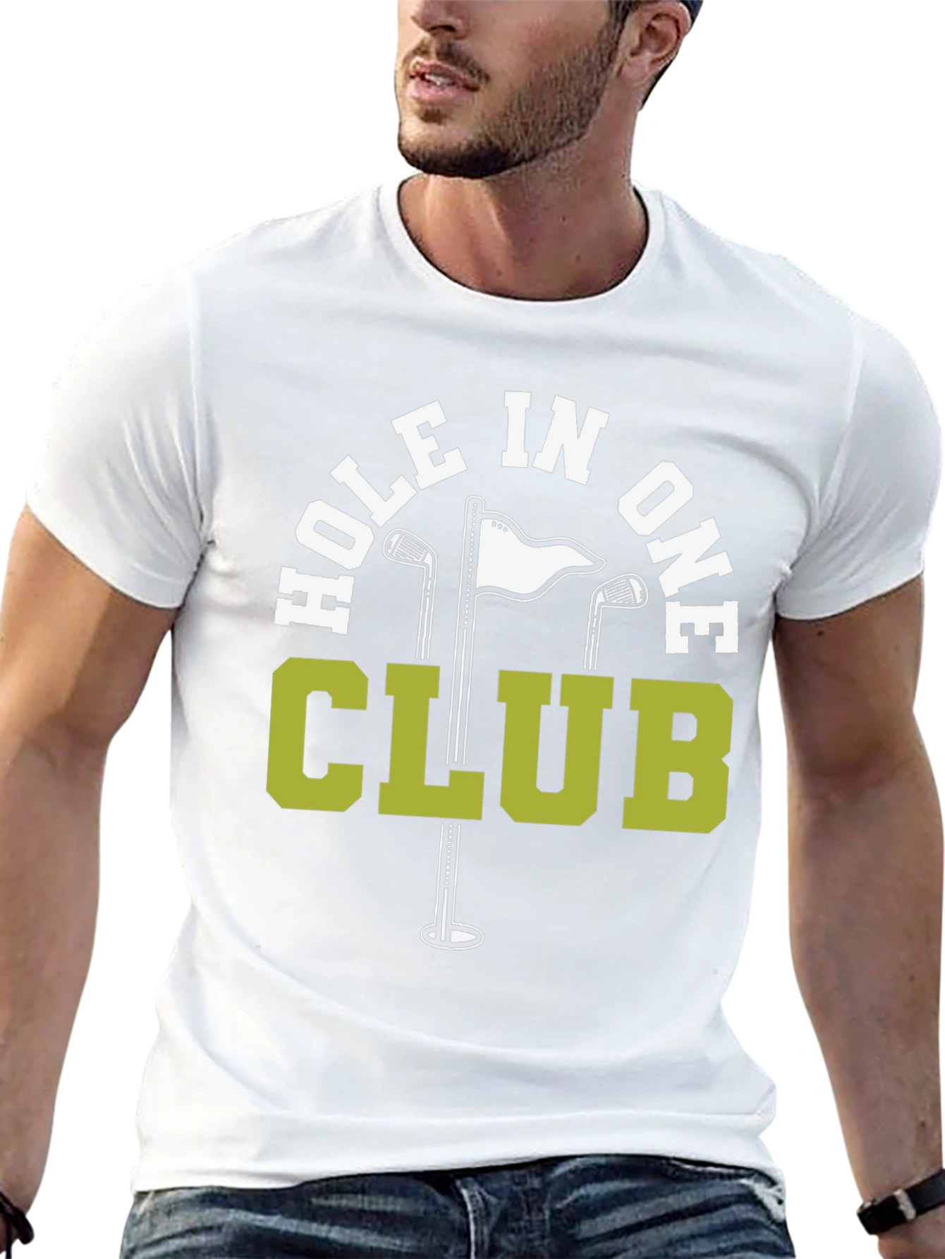 Hole In One Club Black T-Shirt Golf Tee