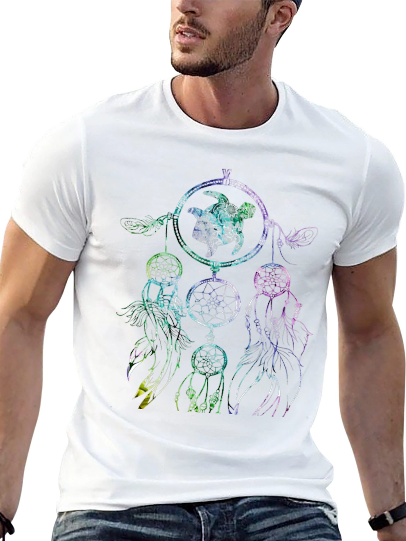 Dreamcatcher Turtle Graphic Tee - Black