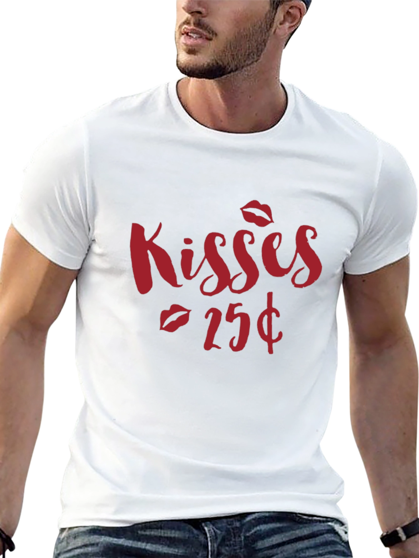 Kisses 25¢ Black Graphic Tee Shirt
