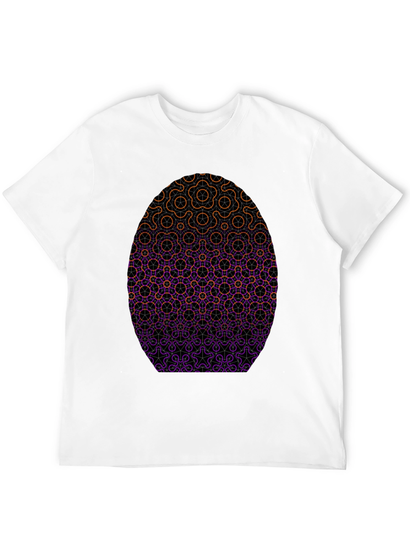 Geometric Pattern Egg Graphic Tee - Mens Black Shirt