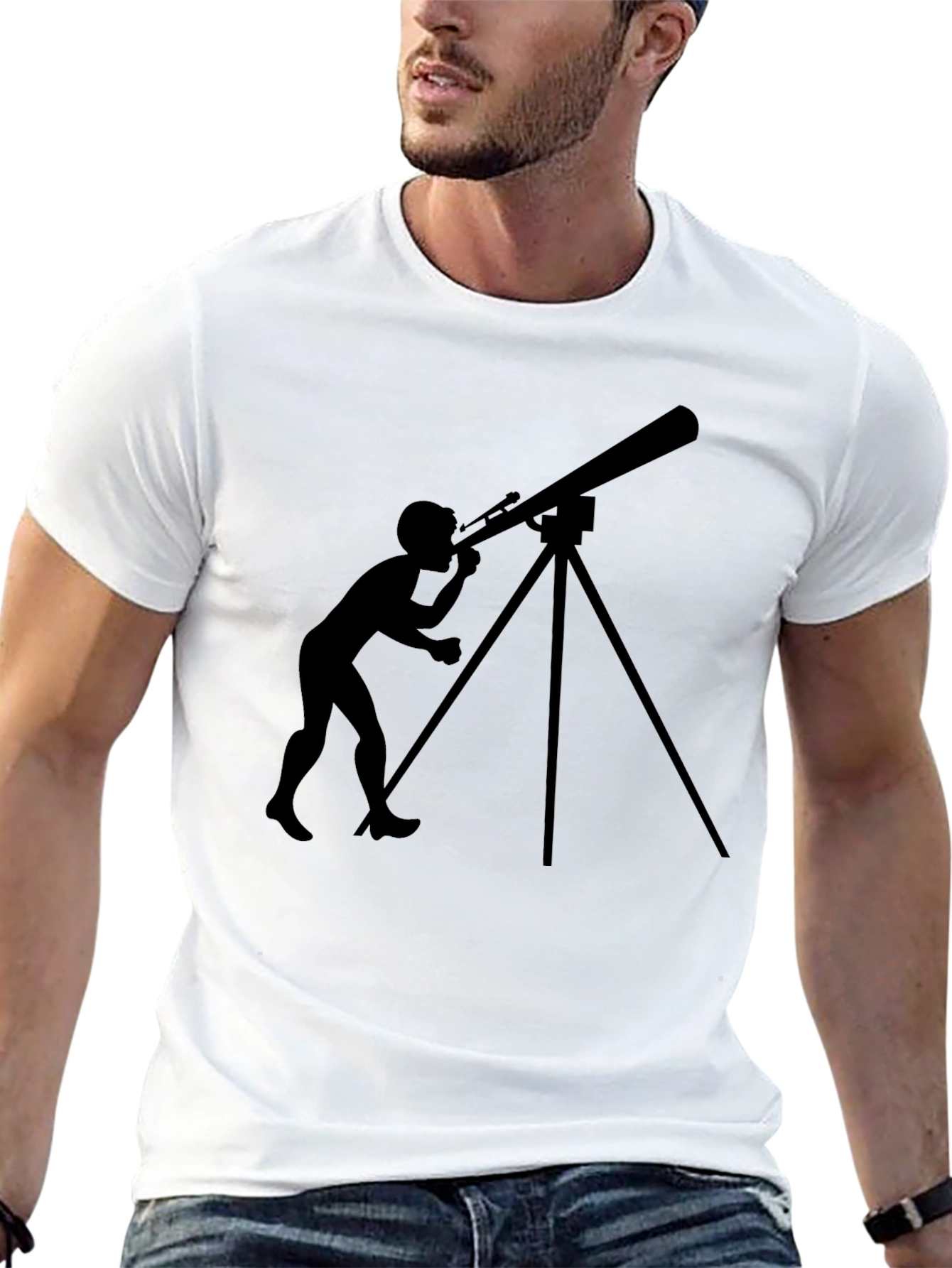 Telescope Graphic Tee - Stargazer Silhouette