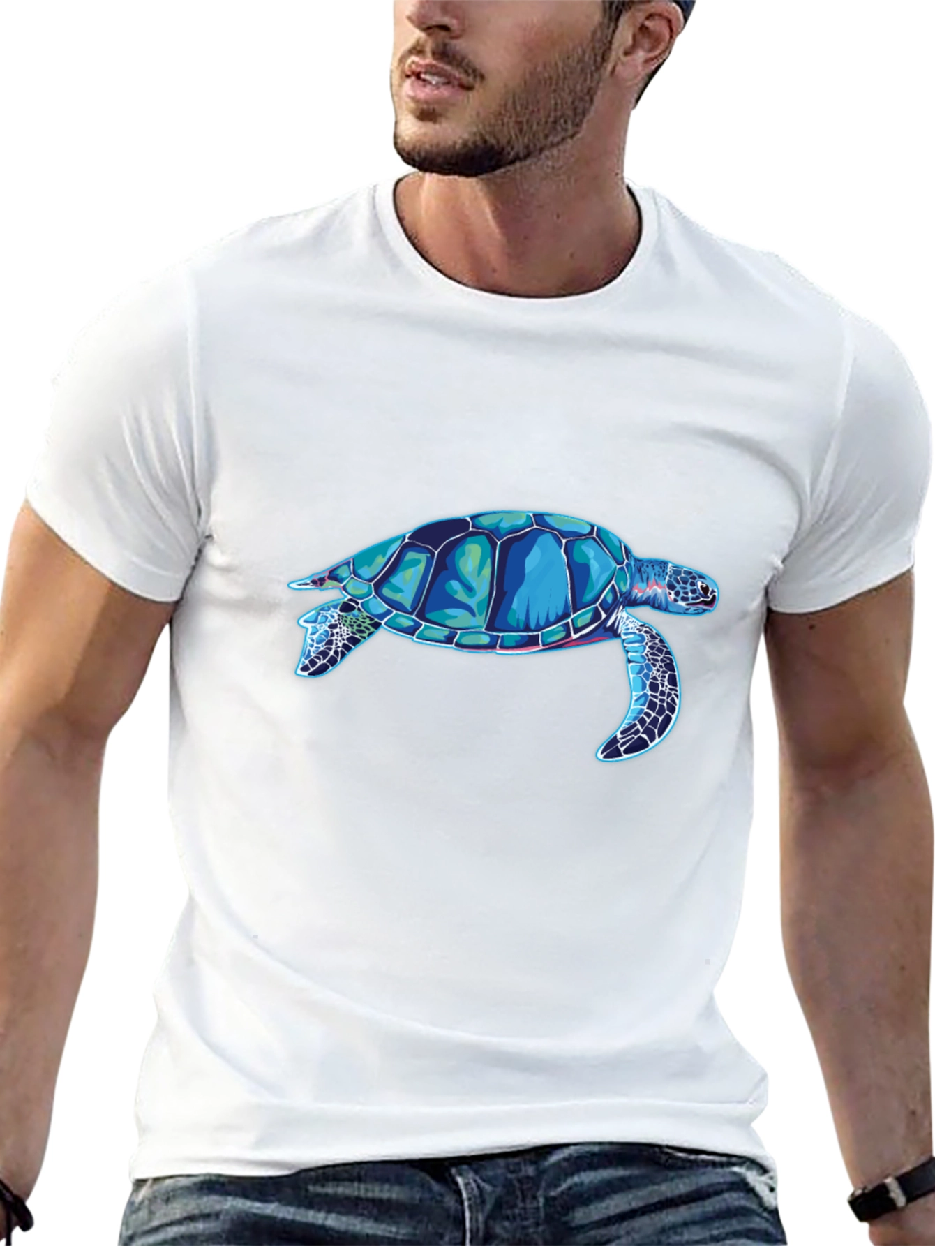 Sea Turtle Graphic Tee - Black Casual T-Shirt
